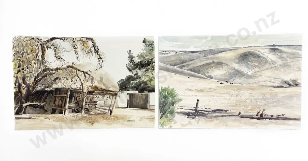 Les Finch (1940 - 2020) - Two Watercolours (Unframed) Image 1++