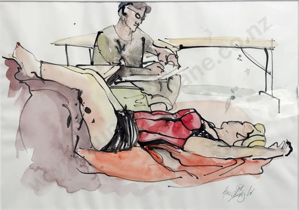 Harris Bringler - Reclining Woman - Watercolour Image 1++