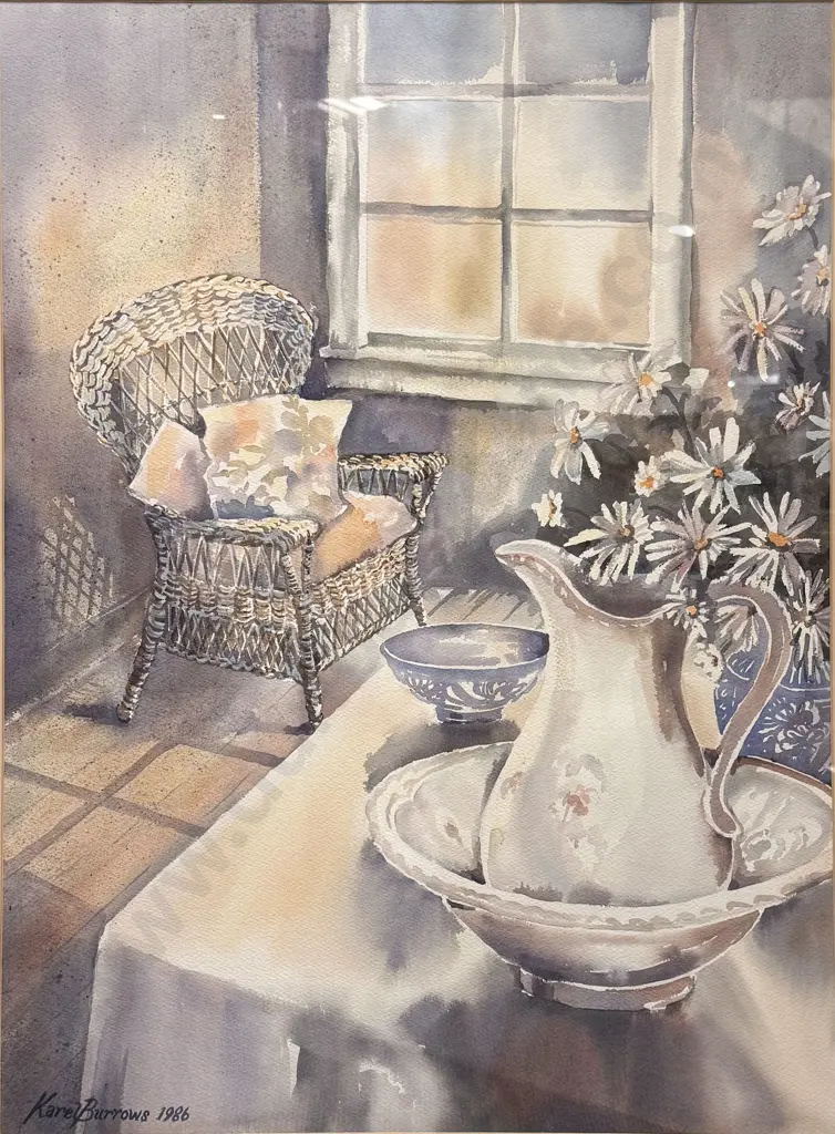 Karel Burrows - Interior Scene - Watercolour Image 1++
