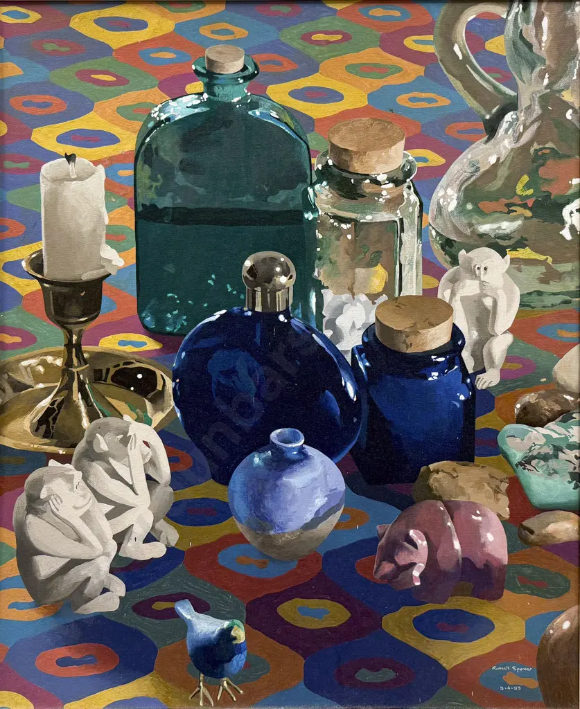 Russell Spencer - Bottle Still Life - Acrylic on Canvas Image 1++