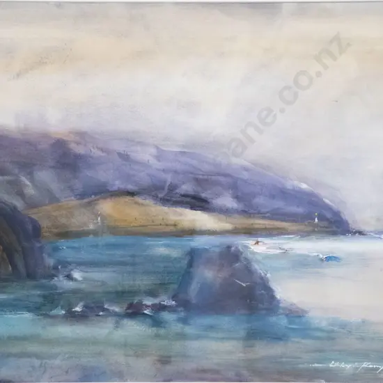 Libby Kemp - Moaning Minnie at the Harbour Entrance, Watercolour on Paper, Signed