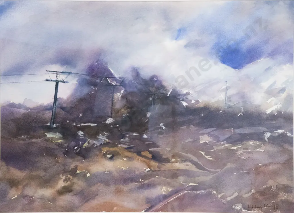 Libby Kemp, The Last Spike, Whakapapa, Watercolour on Paper, Signed Image 1++