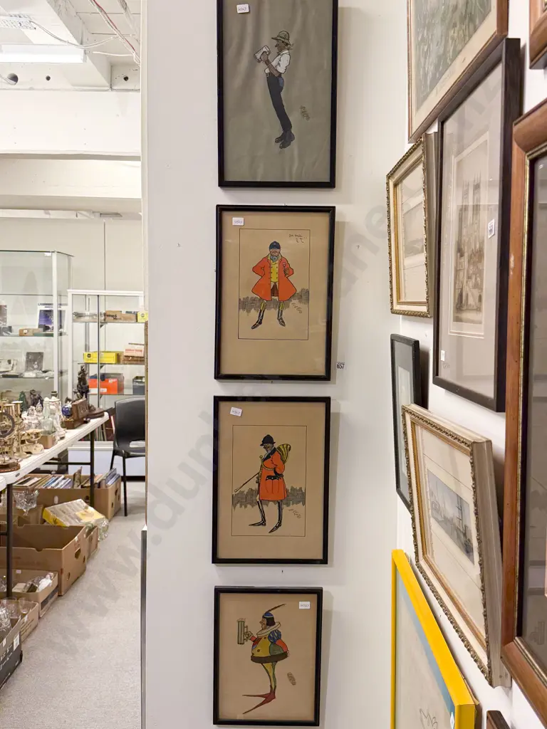 Four Charles Lane Vicary Cartoon Caricatures Image 1++