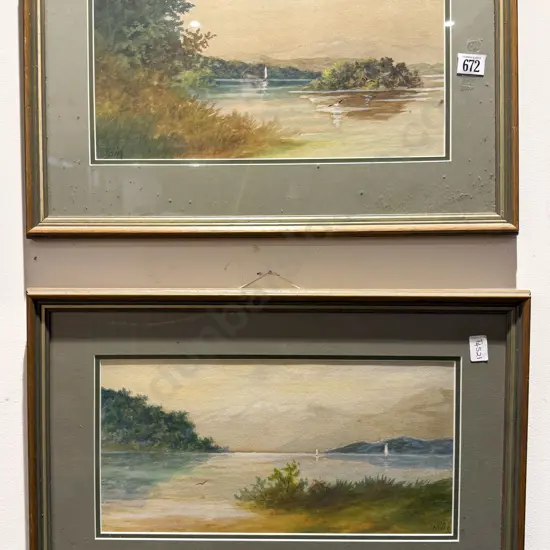 Two Watercolours Signed Veitch