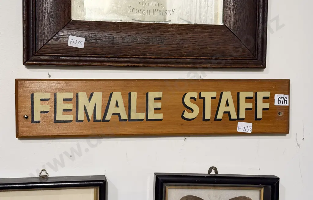 Vintage Female Staff Sign Image 1++
