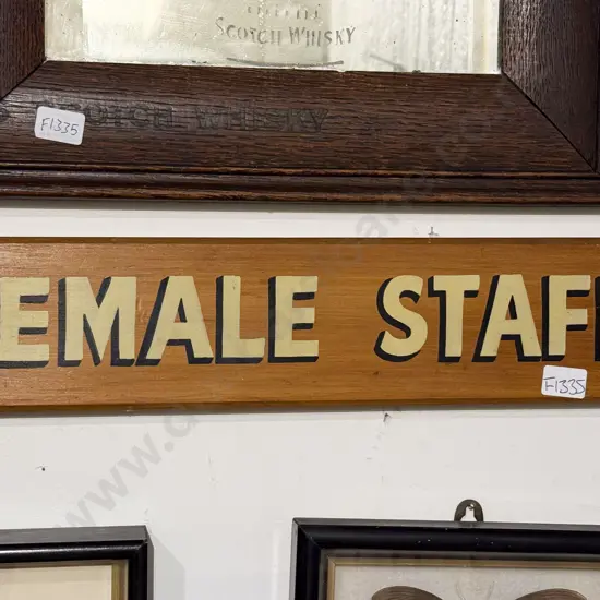 Vintage Female Staff Sign
