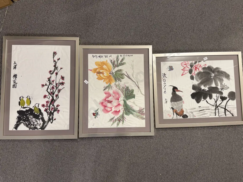 Three Assorted Japanese Watercolours Image 1++
