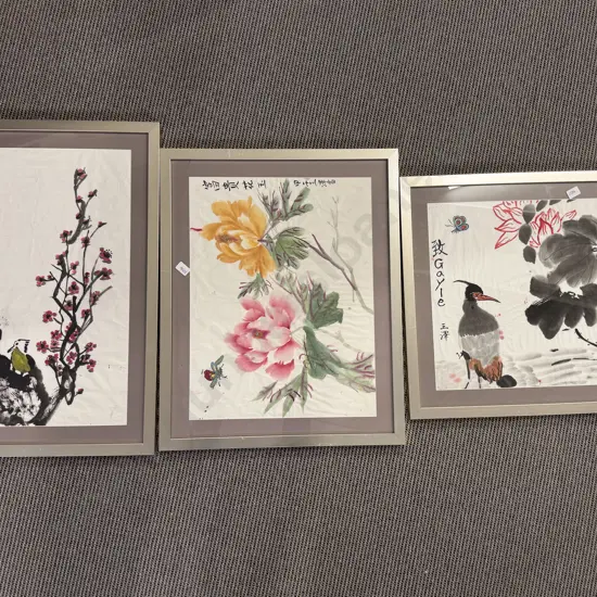 Three Assorted Japanese Watercolours