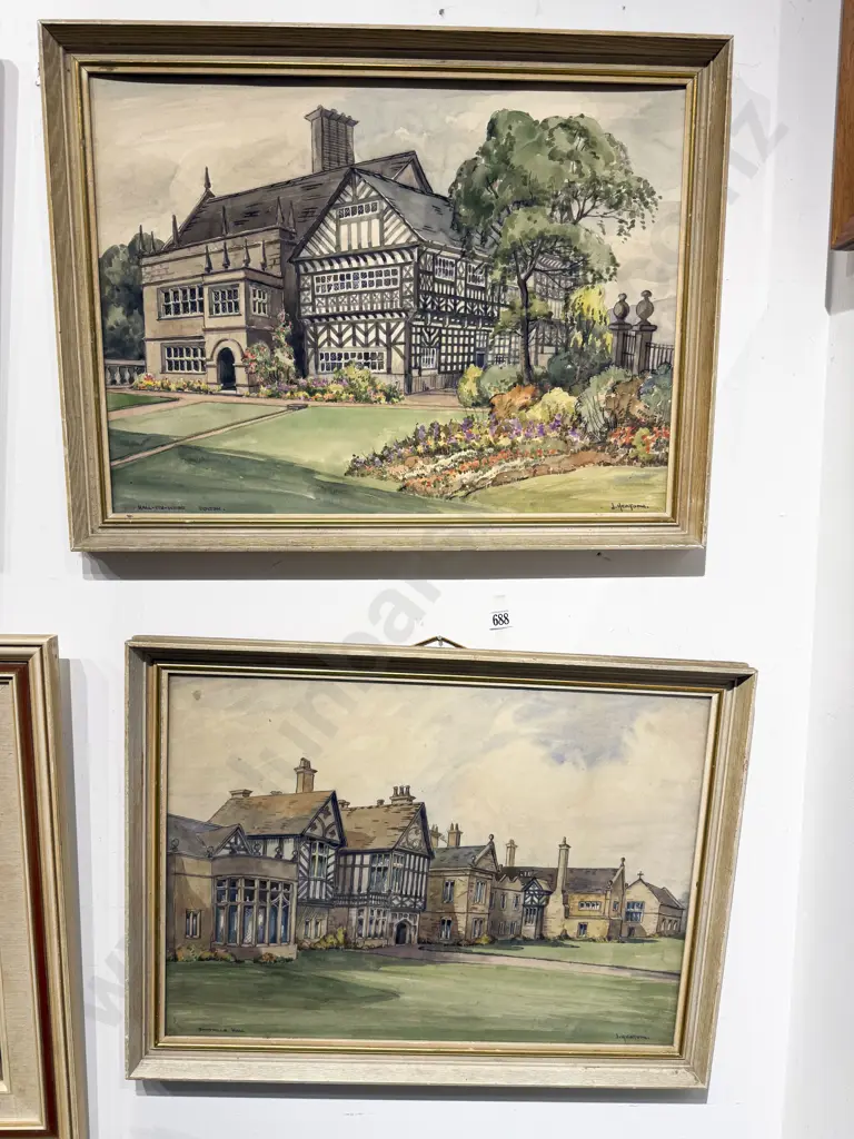 4 x J. Heaton Architectural Watercolours (2 unframed) Image 1++
