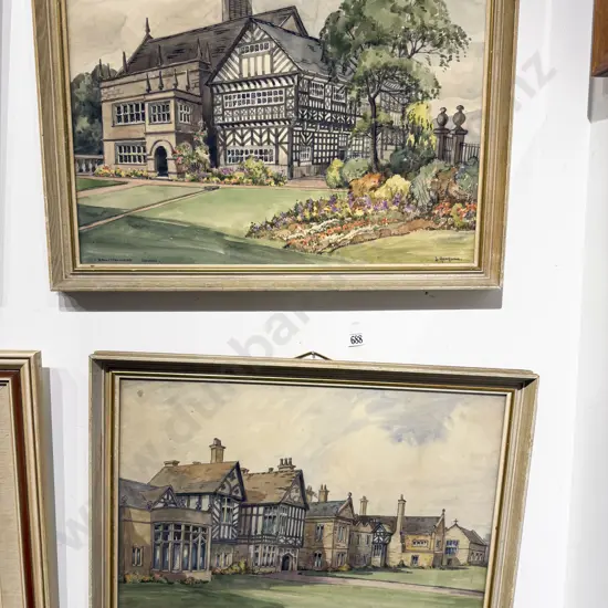 4 x J. Heaton Architectural Watercolours (2 unframed)