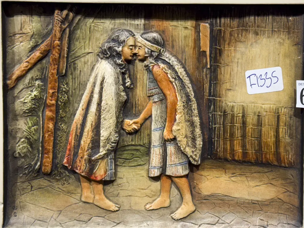 The Hongi - Relief Moulded Ceramic Wall Hanging Image 1++