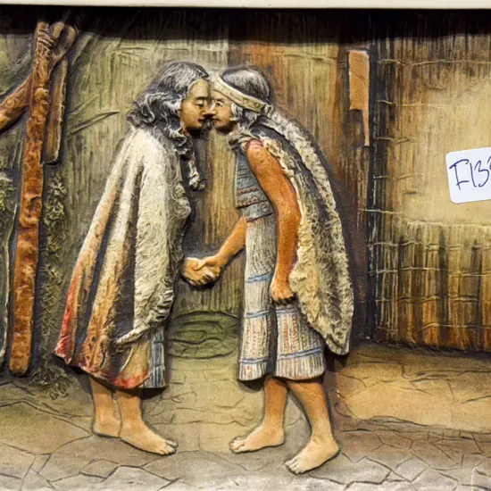 The Hongi - Relief Moulded Ceramic Wall Hanging