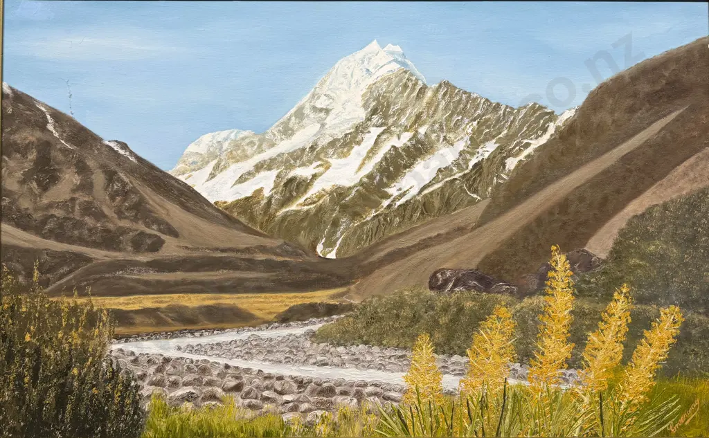 Signed Greenway - Mount Cook From the Hooker Valley Image 1++