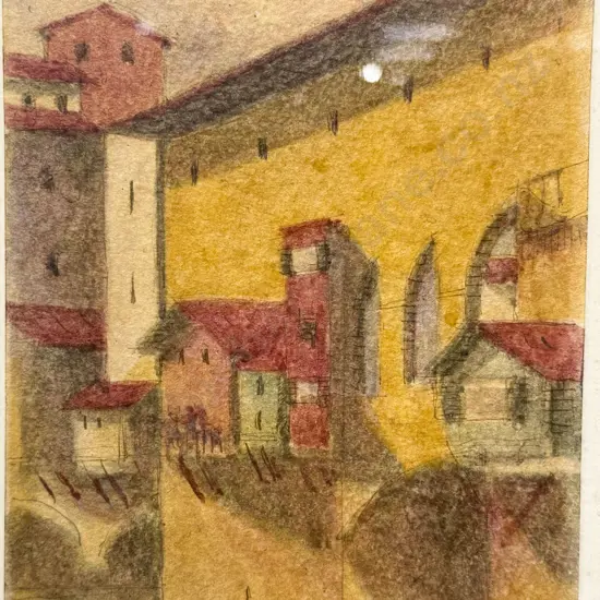 Signed F. C. - European Watercolour