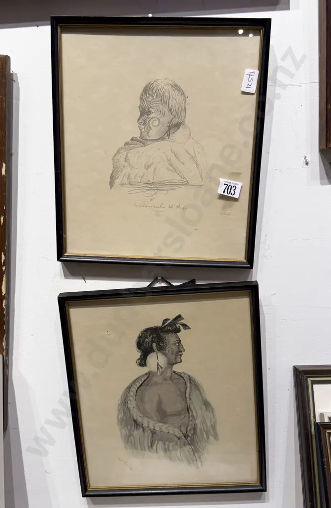 Pair of Maori Portrait Prints Image 1++