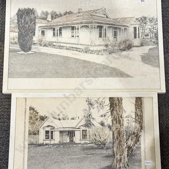 Two Architectural Study Prints by Jean Willoughby