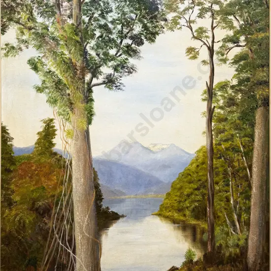 Peter Kemp - Blue River & Lake Moeraki - Oil on Board