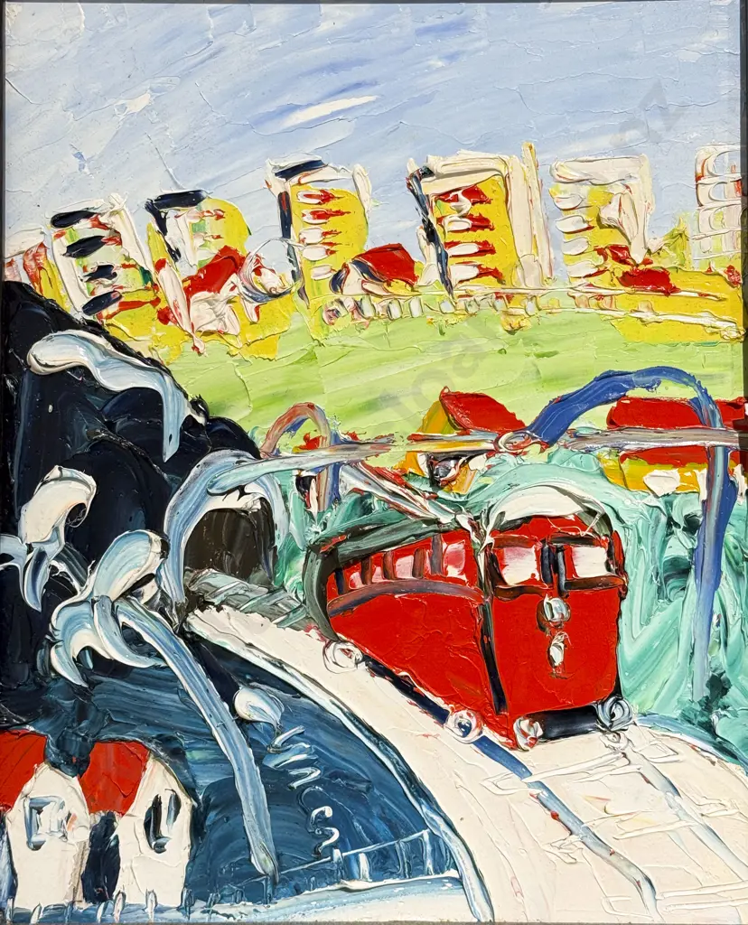 Vincent Duncan - Cable Car Wellington - Oil on Board Image 1++