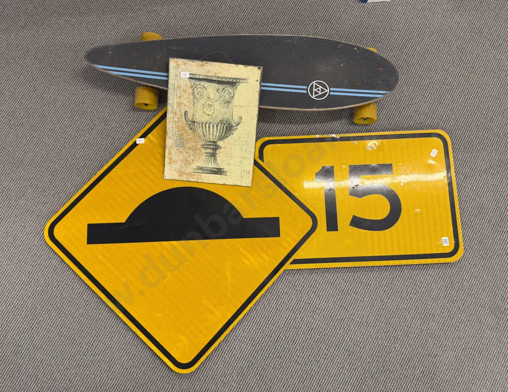 Long Board with Two Road Signs & Other Image 1++