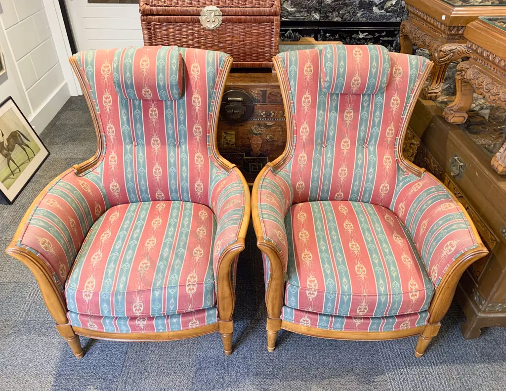 Pair of Modern Upholstered Armchairs Image 1++