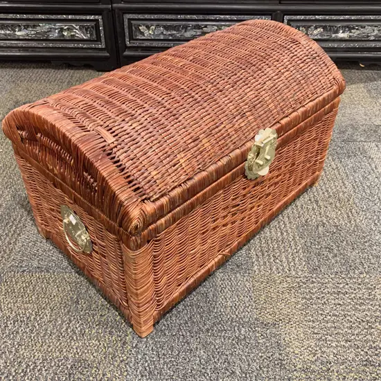 Cane Blanket Chest