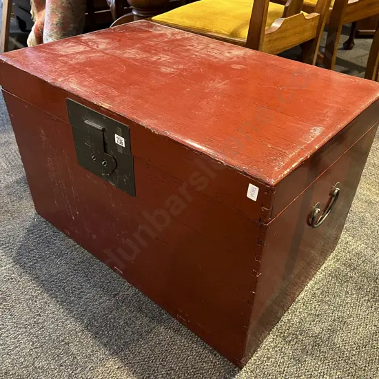 Chinese Red Lacquered Blanket Box