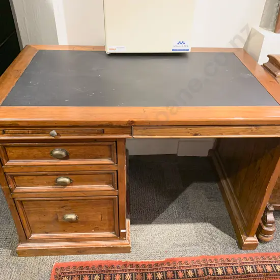 Reclaimed Furniture Designed Leather Topped Desk