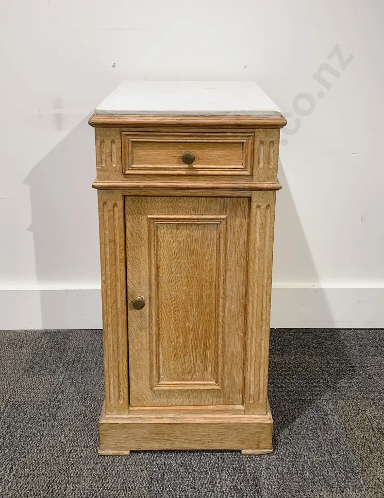 Belgian Oak Marble Top Pot Cupboard Image 1++