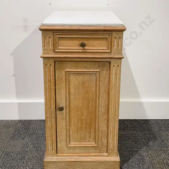Belgian Oak Marble Top Pot Cupboard
