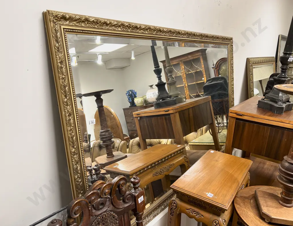 Large Gilt Framed Bevel Edge Wall Mirror Image 1++