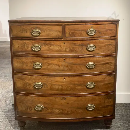 Regency Mahogany Bow Front Chest of Drawers