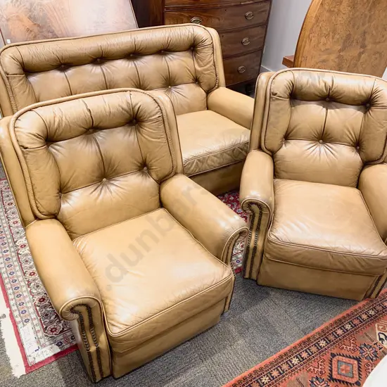 Three Piece Button Back Lounge Suite