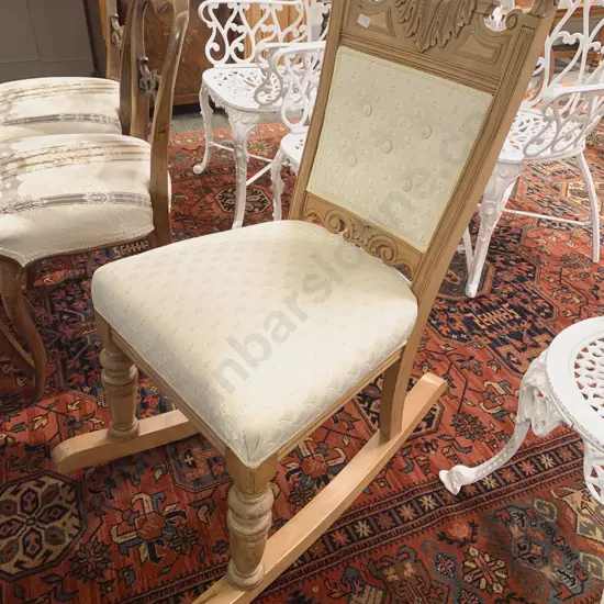 Newly Upholstered Button Back Rocking Chair