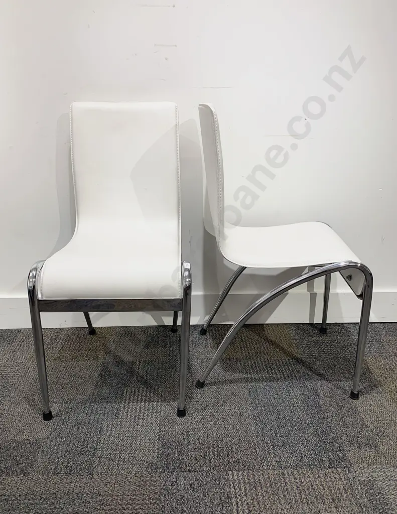 Set of Four Freedom Furniture Chrome and Vinyl Chairs Image 1++