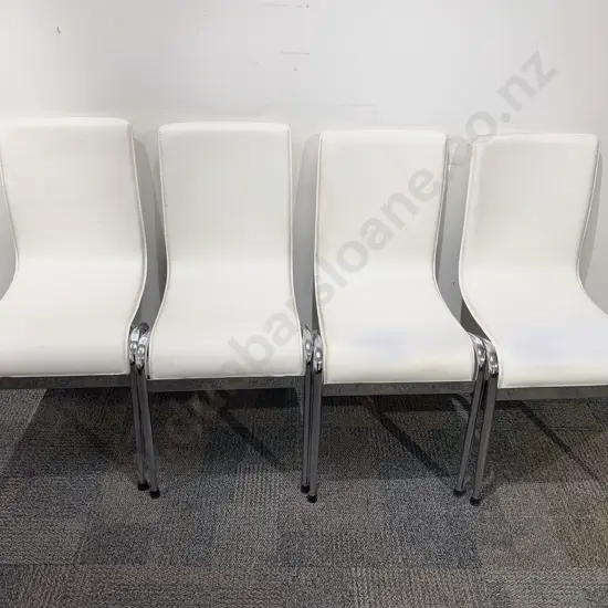 Set of Four Freedom Furniture Chrome and Vinyl Chairs