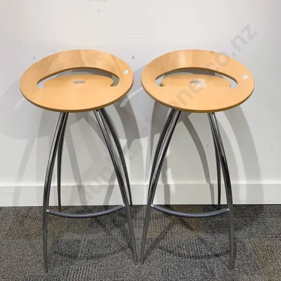 Pair of Lyra Designed Bar Stools