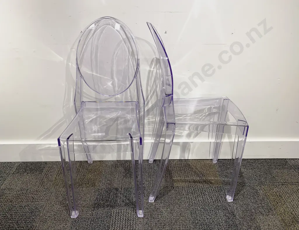 Four Kartell Type Replica Ghost Dining Chairs Image 1++
