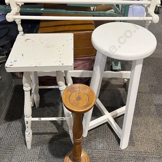 Two Stools with Smokers Stand