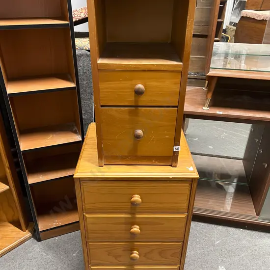 Bedside Chest Together with Small Bedside Drawers