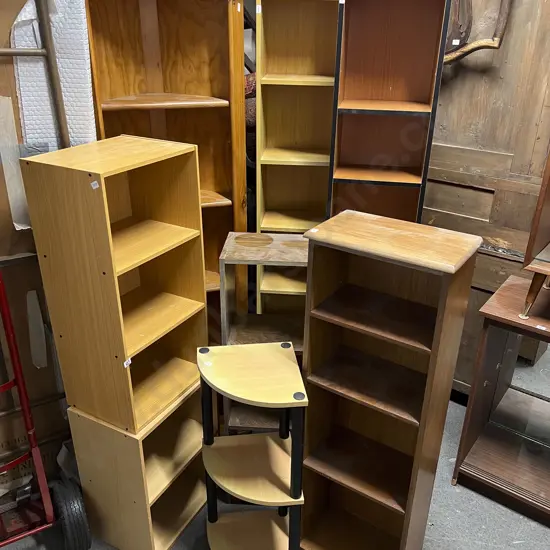 Eight Assorted Open Shelving Units