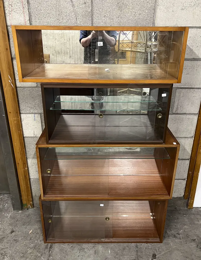 Four Associated Mix Match Modular Glazed Door Cabinets Image 1++