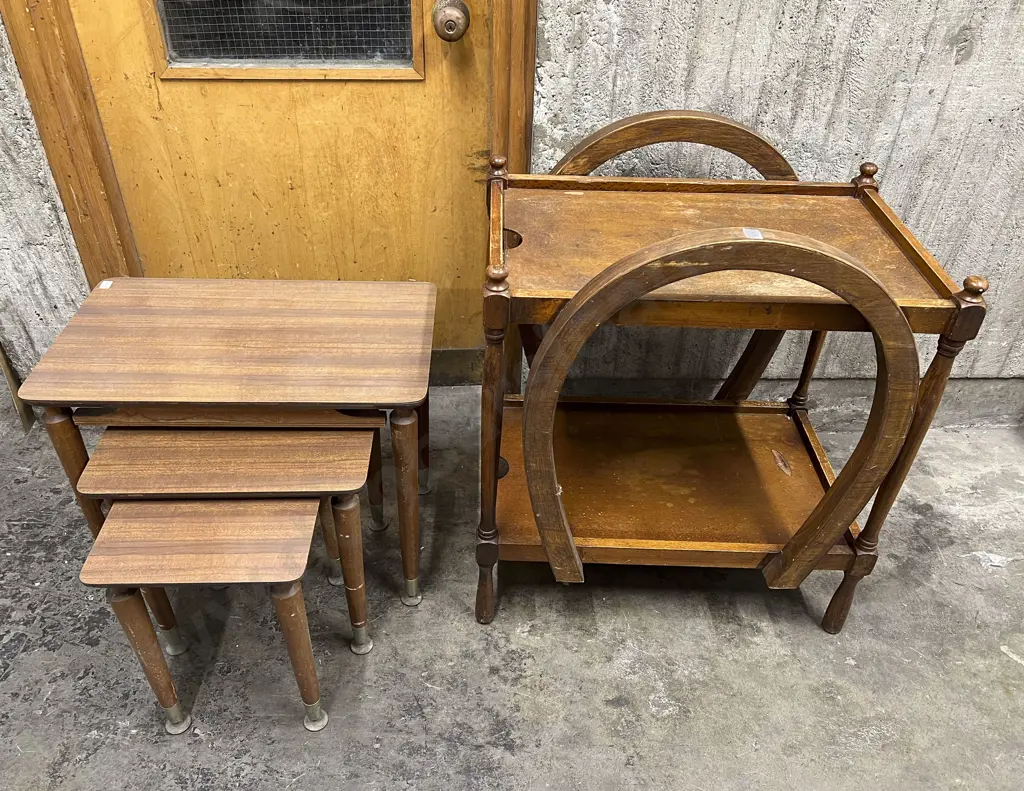 Nest of Three Tables and Tiered Tea Table Image 1++