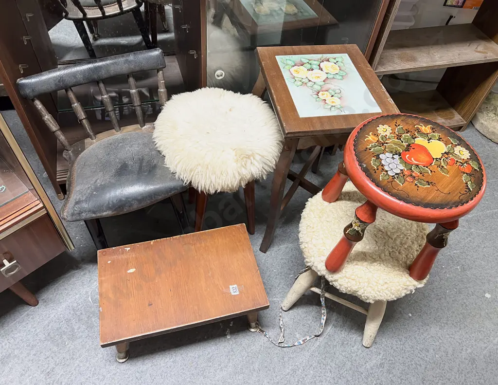 Qty of Assorted Stools and Side Tables etc Image 1++