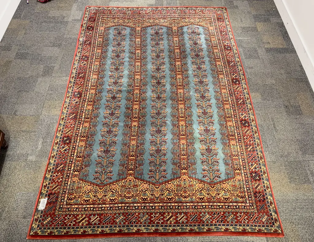 Persian Floor Rug with Multiple Borders and Allover Intricate Design Image 1++