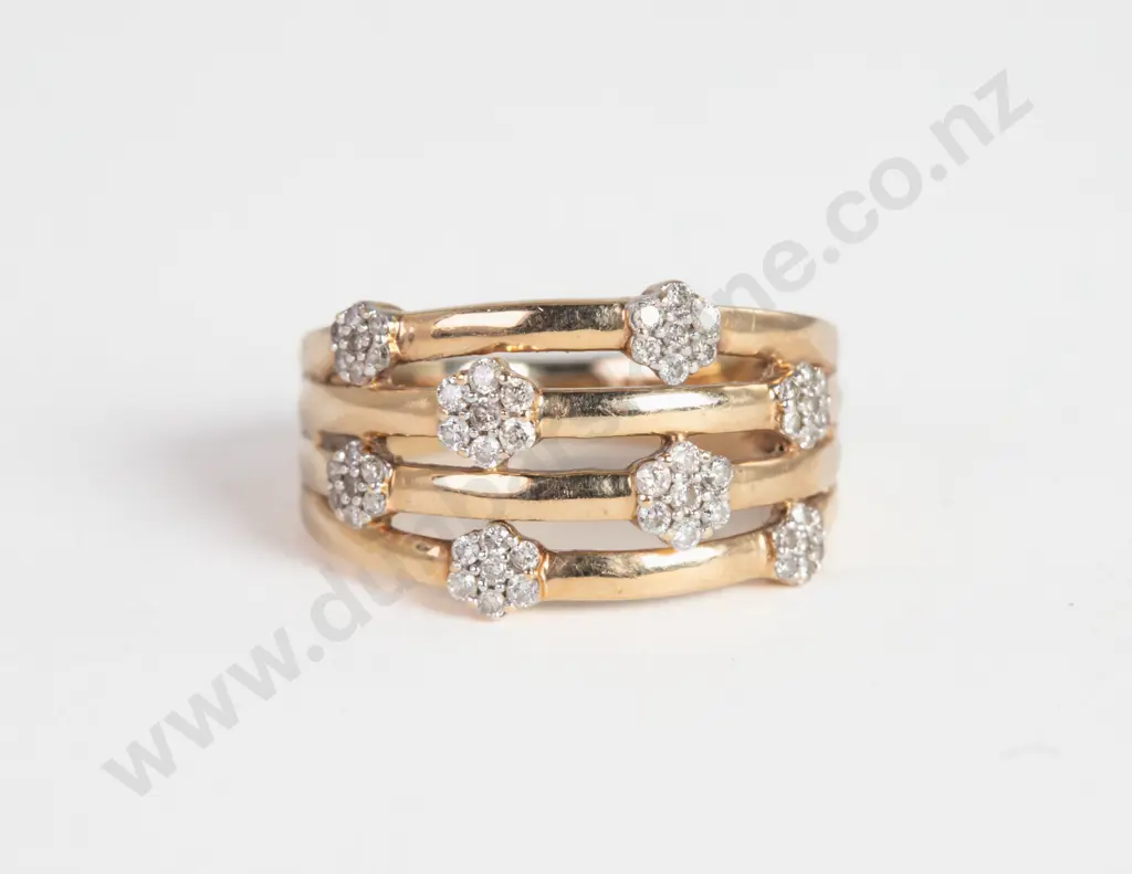 10ct 56 Stone Diamond Band Ring Image 1++