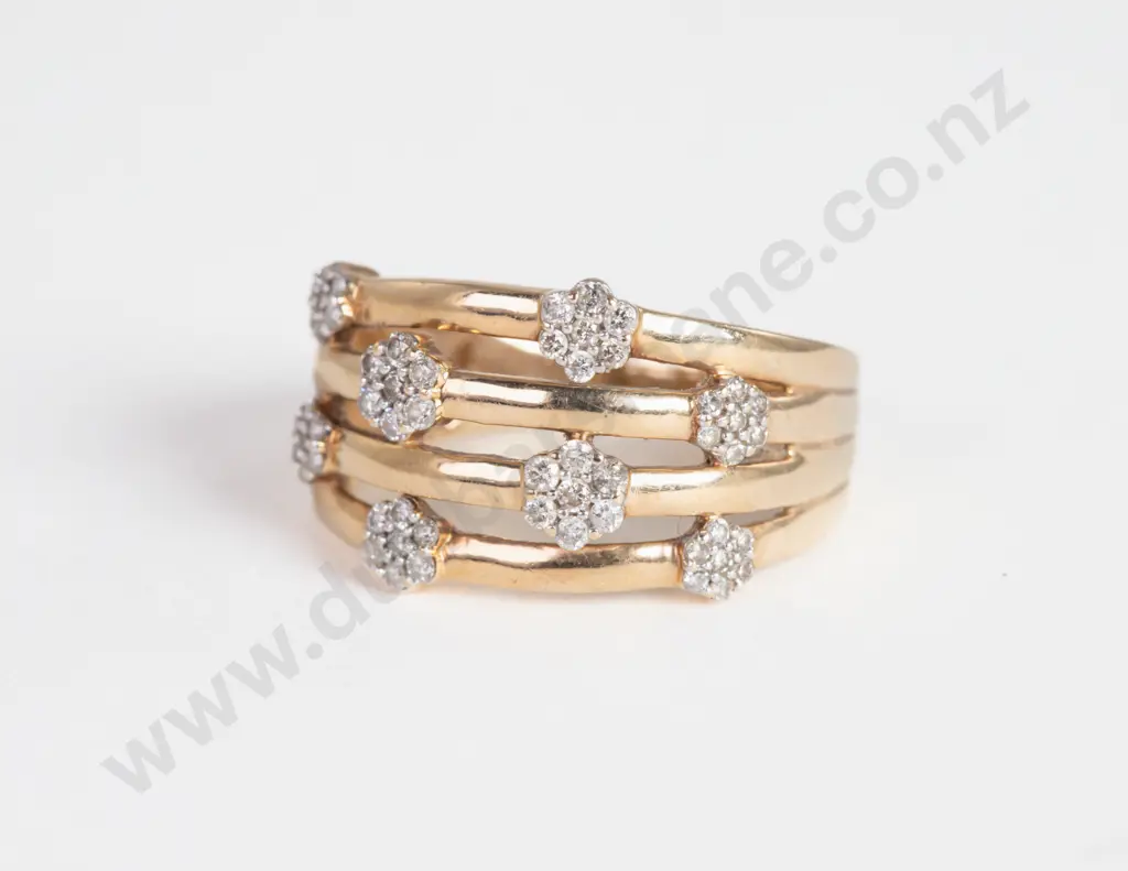 10ct 56 Stone Diamond Band Ring Image 1++