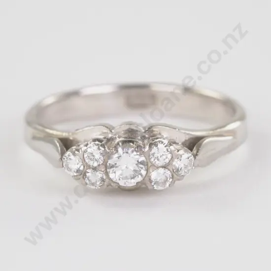 18ct White Gold Seven Stone Diamond Ring