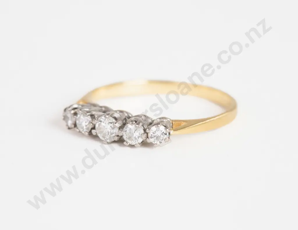 18ct Five Stone Diamond Bridge Ring Image 1++