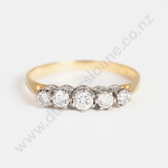 18ct Five Stone Diamond Bridge Ring