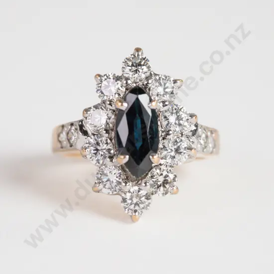18ct 15Stone Sapphire and Diamond Dress Ring